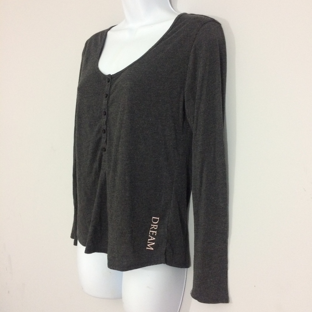Victorias Secret Womens S Charcoal Gray Pajama Top - Picture 3 of 8